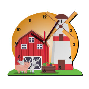ساعت دیواری کودک باروچین طرح غروب مزرعه