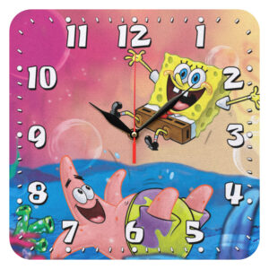 ساعت دیواری کودک مدل 1056 طرح باب اسفنجی و پاتریک