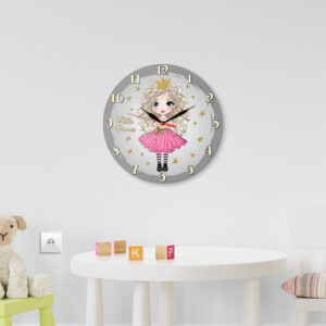 ساعت دیواری کودک طرح دختر مو فرفری کد 1326SP