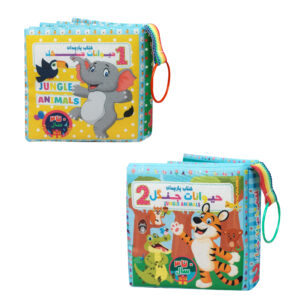 بازی آموزشی مدل کتاب پارچه‌ای طرح آموزش حیوانات جنگل بسته 2 عددی
