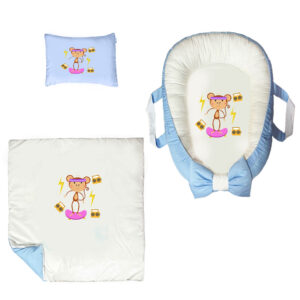 سرویس خواب سه تکه نوزاد ناریکو مدل گارد محافظ دار طرح میمون کد 0570
