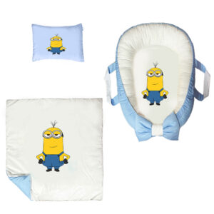 سرویس خواب سه تکه نوزاد ناریکو مدل گارد محافظ دار طرح مینیون ها کد 0647