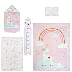 سرویس خواب 5 تکه نوزادی پینک بلو طرح یونیکورن