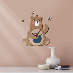 ساعت دیواری کودک باروچین مدل خرس کد khers