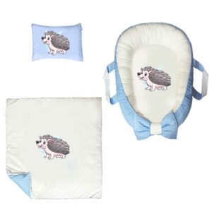 سرویس خواب سه تکه نوزاد ناریکو مدل گارد محافظ دار طرح جوجه تیغی کد 0416