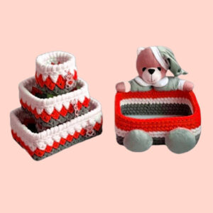 ست سبد وسایل کودک طرح خرس مجموعه 4 عددی