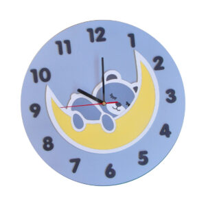 ساعت دیواری کودک مدل خرس و ماه