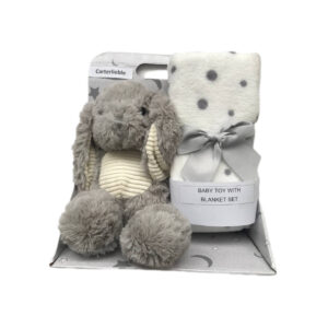 پتو نوزاد کارترلیب مدل 007 سایز 70x80 سانتی متر به همراه عروسک خرگوش
