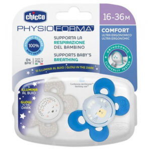 پستانک ارتودنسی چیکو مدل فیزیو کامفورت شبرنگ بسته 2 عددی